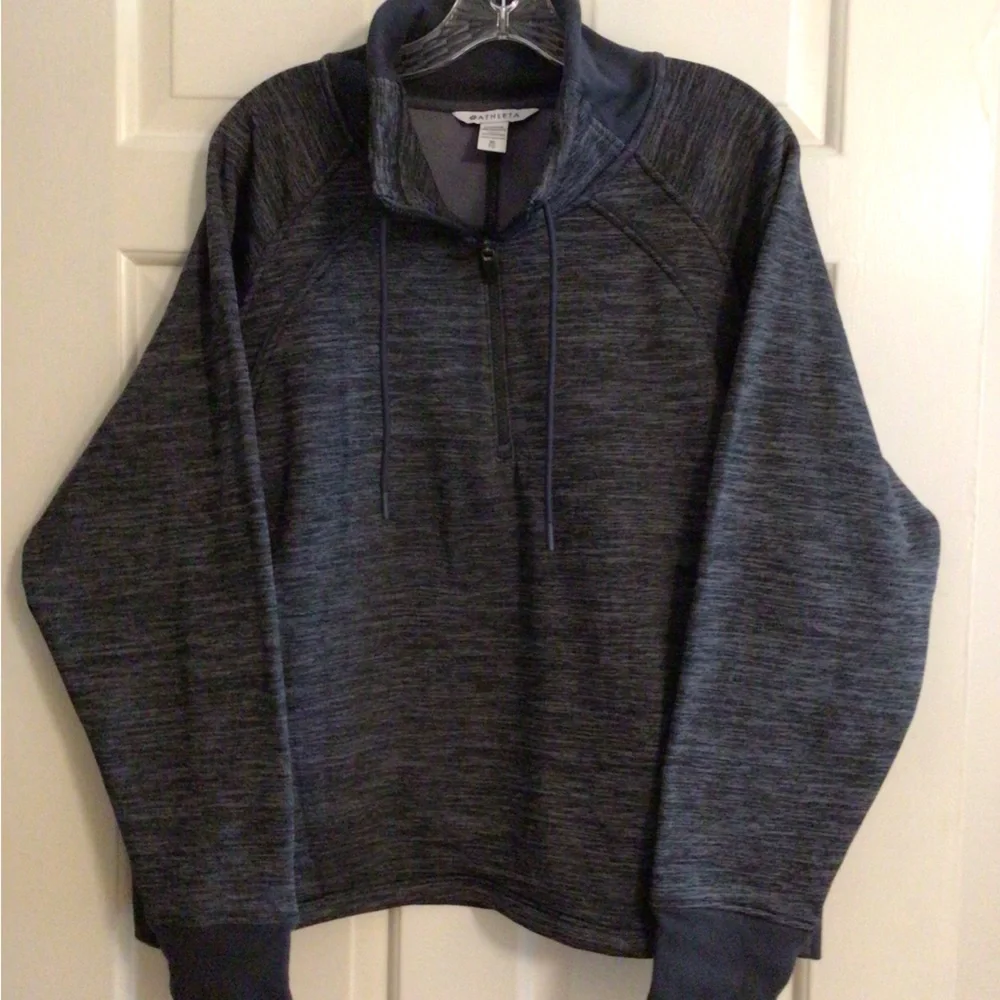 Athleta Polartec Powerstretch Quarter-zip Sweatshirt, charcoal, XL - Picture 2 of 11